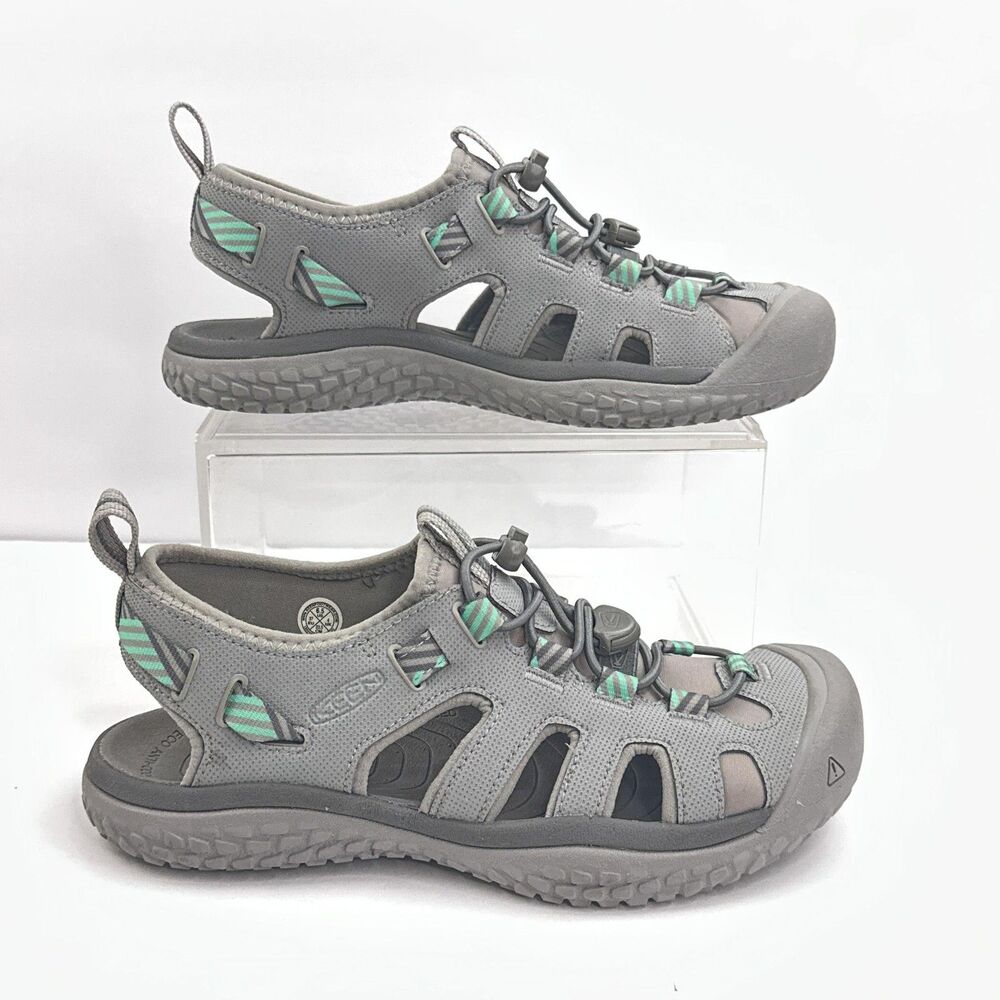 KEEN SOLR Sandals Womens 6.5 Gray Ocean Fisherman Water Hiking Shoes Closed Toe - Picture 2 of 12
